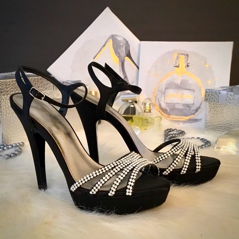Caparros Black Evening Platform Sandals - Picture 11 of 11